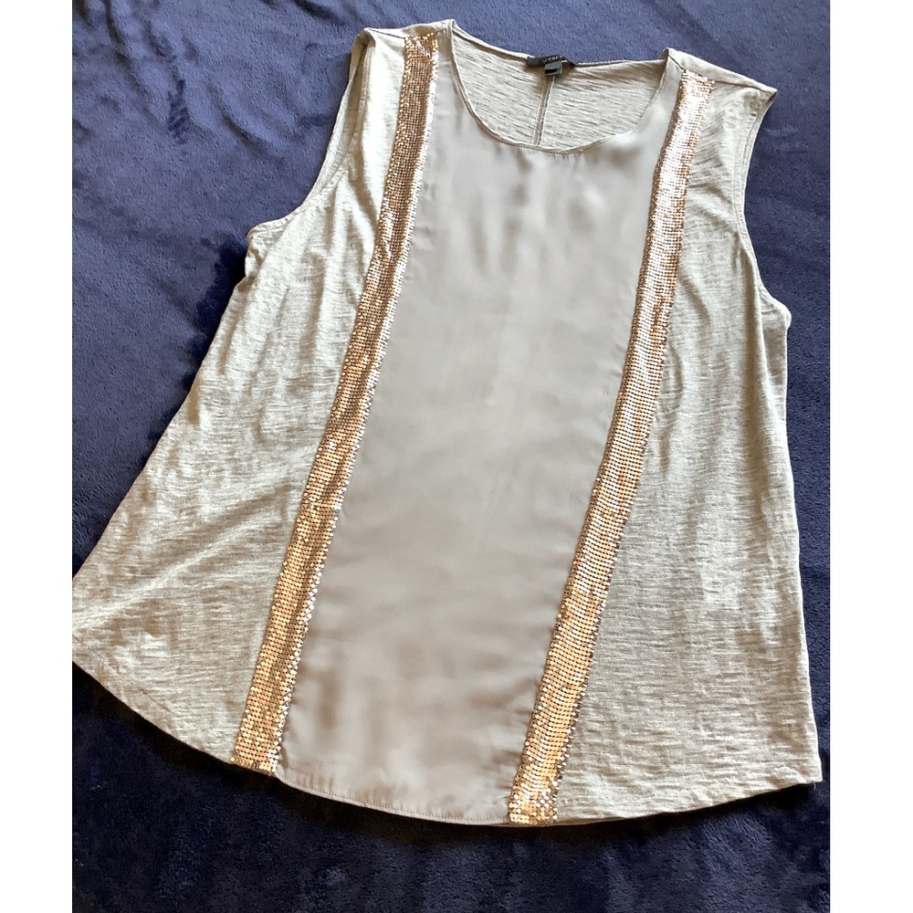 J. Crew Gray Sleeveless Blouse Size L